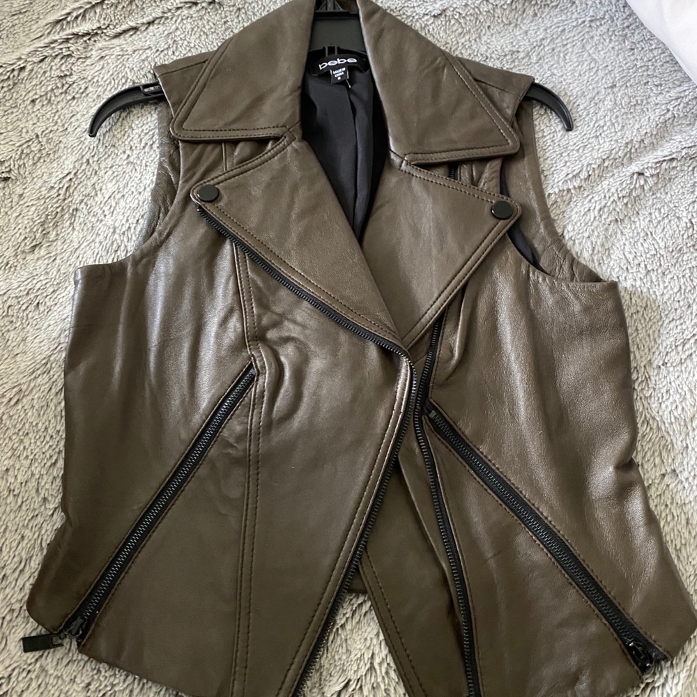 Bebe Faux Leather Vest